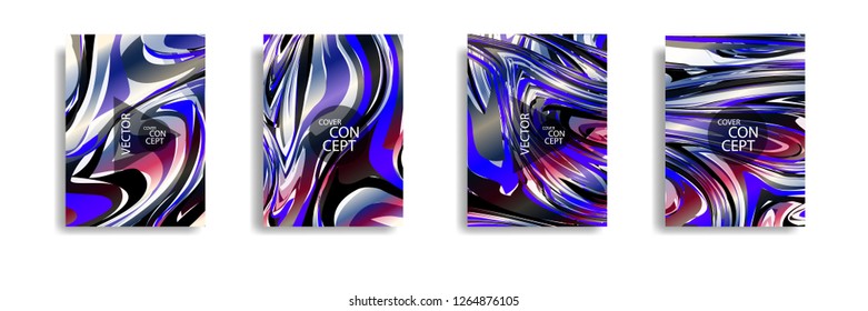 The abstract texture of brightly colored liquid paint. vector cover book with marble color on eps 10