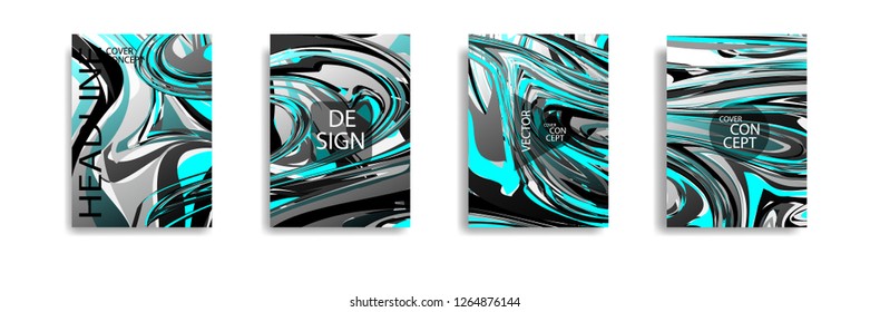 The abstract texture of brightly colored liquid paint. vector cover book with marble color on eps 10