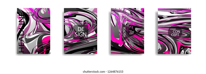 The abstract texture of brightly colored liquid paint. vector cover book with marble color on eps 10