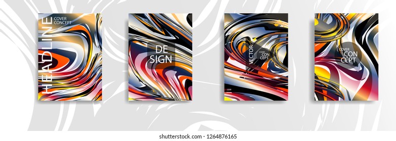 The abstract texture of brightly colored liquid paint. vector cover book with marble color on eps 10