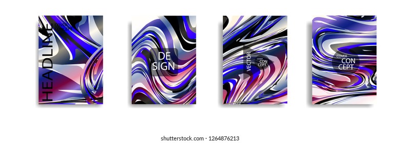 The abstract texture of brightly colored liquid paint. vector cover book with marble color on eps 10