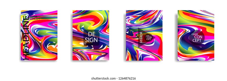The abstract texture of brightly colored liquid paint. vector cover book with marble color on eps 10