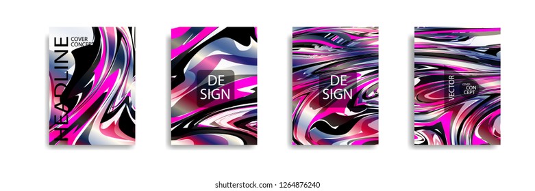The abstract texture of brightly colored liquid paint. vector cover book with marble color on eps 10