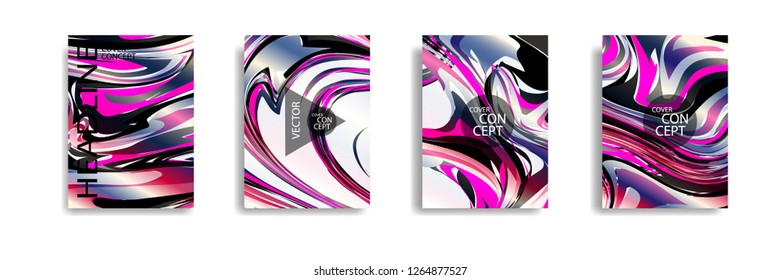 The abstract texture of brightly colored liquid paint. vector cover book with marble color on eps 10