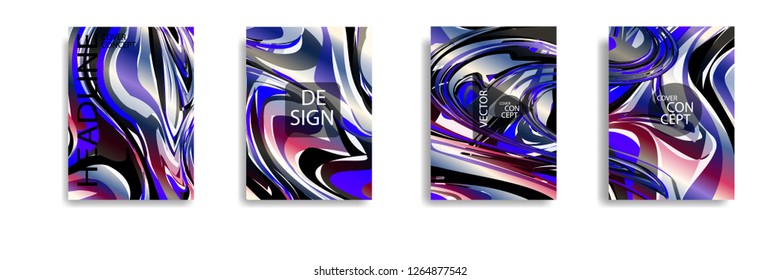 The abstract texture of brightly colored liquid paint. vector cover book with marble color on eps 10