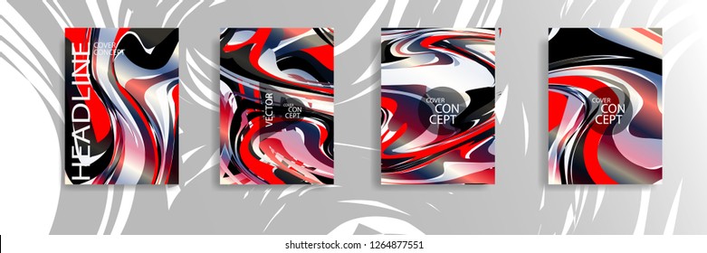 The abstract texture of brightly colored liquid paint. vector cover book with marble color on eps 10
