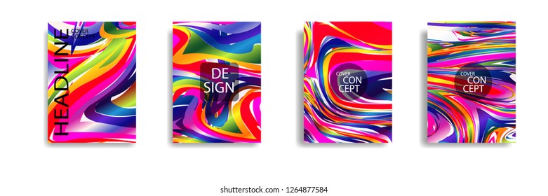 The abstract texture of brightly colored liquid paint. vector cover book with marble color on eps 10