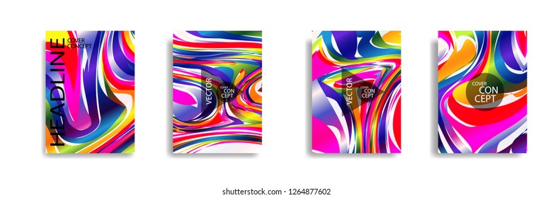 The abstract texture of brightly colored liquid paint. vector cover book with marble color on eps 10