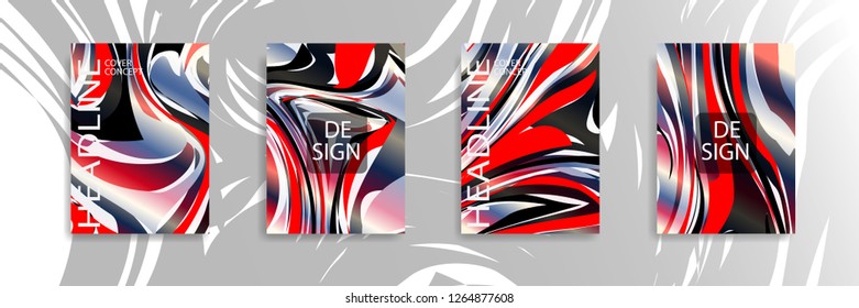 The abstract texture of brightly colored liquid paint. vector cover book with marble color on eps 10