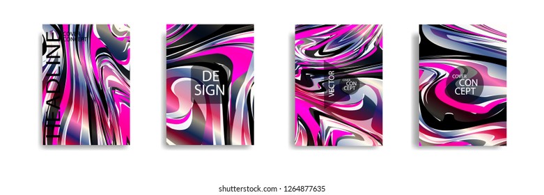 The abstract texture of brightly colored liquid paint. vector cover book with marble color on eps 10