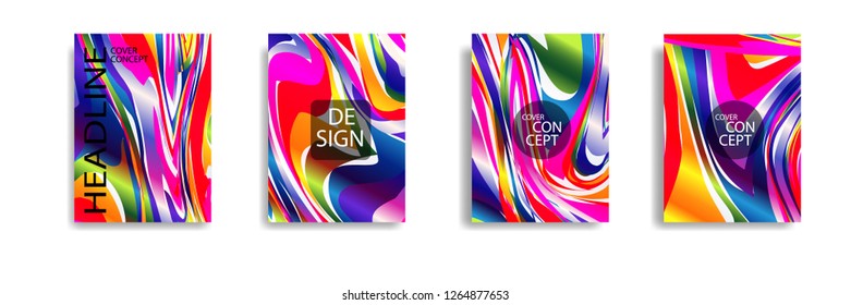 The abstract texture of brightly colored liquid paint. vector cover book with marble color on eps 10