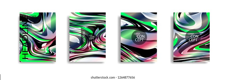 The abstract texture of brightly colored liquid paint. vector cover book with marble color on eps 10