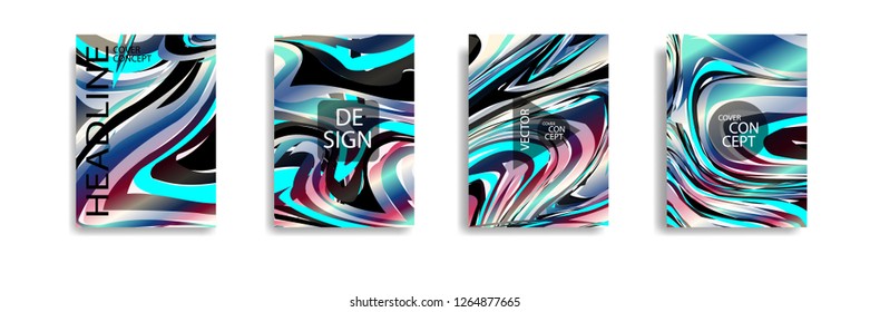 The abstract texture of brightly colored liquid paint. vector cover book with marble color on eps 10