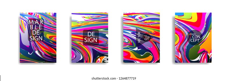 The abstract texture of brightly colored liquid paint. vector cover book with marble color on eps 10