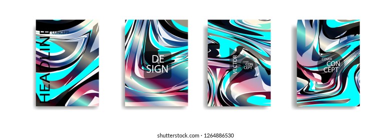 The abstract texture of brightly colored liquid paint. vector cover book with marble color on eps 10