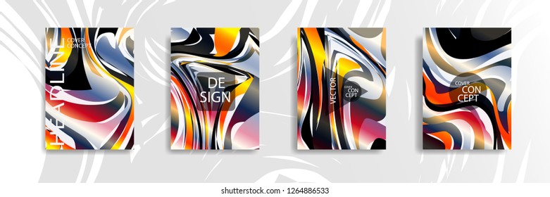 The abstract texture of brightly colored liquid paint. vector cover book with marble color on eps 10