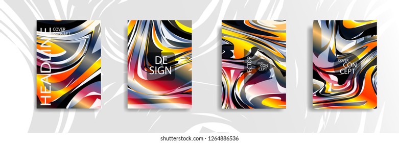 The abstract texture of brightly colored liquid paint. vector cover book with marble color on eps 10