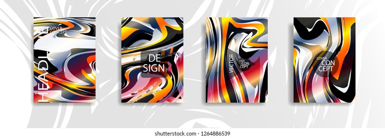 The abstract texture of brightly colored liquid paint. vector cover book with marble color on eps 10