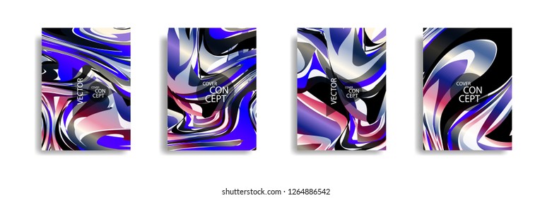 The abstract texture of brightly colored liquid paint. vector cover book with marble color on eps 10