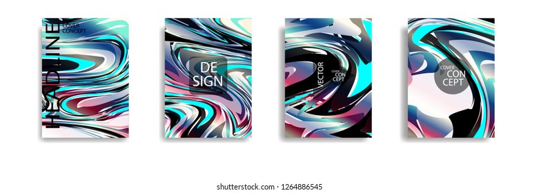 The abstract texture of brightly colored liquid paint. vector cover book with marble color on eps 10