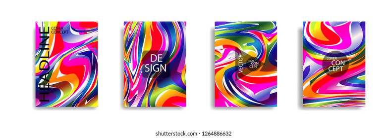 The abstract texture of brightly colored liquid paint. vector cover book with marble color on eps 10