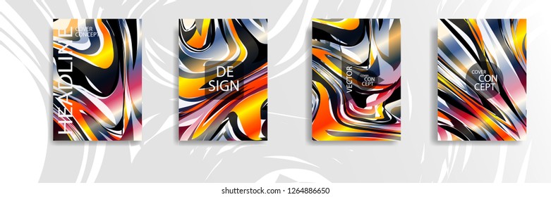 The abstract texture of brightly colored liquid paint. vector cover book with marble color on eps 10