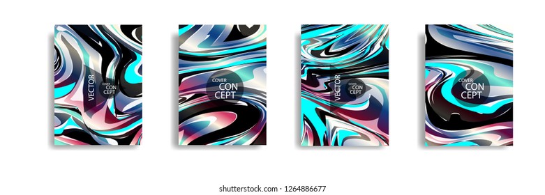 The abstract texture of brightly colored liquid paint. vector cover book with marble color on eps 10