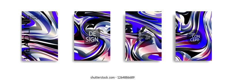 The abstract texture of brightly colored liquid paint. vector cover book with marble color on eps 10