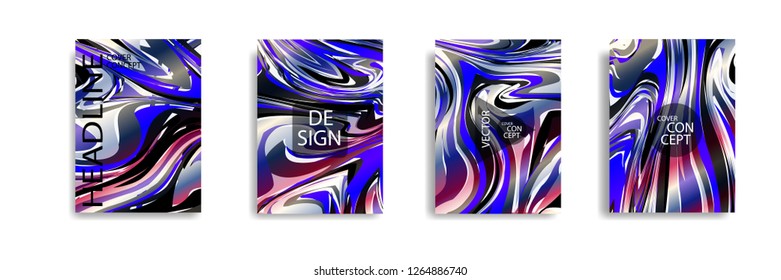 The abstract texture of brightly colored liquid paint. vector cover book with marble color on eps 10