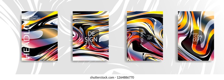 The abstract texture of brightly colored liquid paint. vector cover book with marble color on eps 10