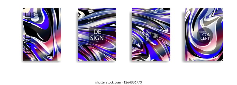 The abstract texture of brightly colored liquid paint. vector cover book with marble color on eps 10