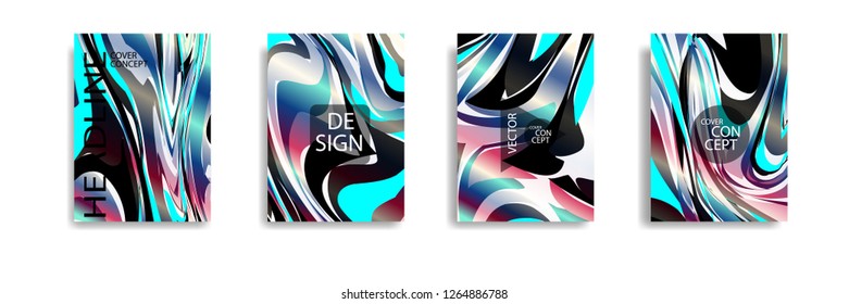 The abstract texture of brightly colored liquid paint. vector cover book with marble color on eps 10