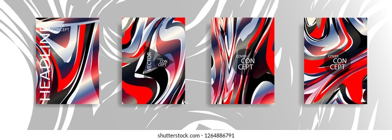 The abstract texture of brightly colored liquid paint. vector cover book with marble color on eps 10