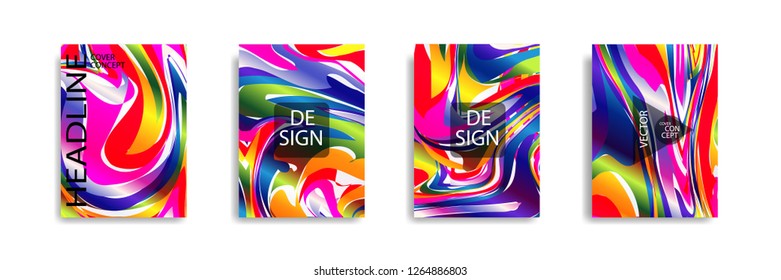 The abstract texture of brightly colored liquid paint. vector cover book with marble color on eps 10