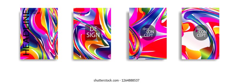 The abstract texture of brightly colored liquid paint. vector cover book with marble color on eps 10