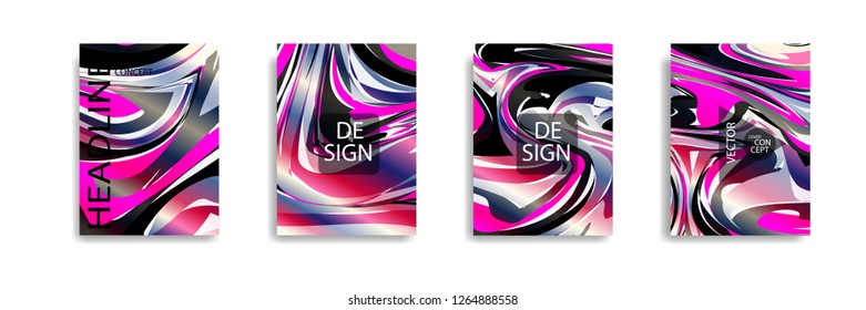 The abstract texture of brightly colored liquid paint. vector cover book with marble color on eps 10