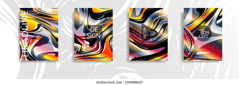The abstract texture of brightly colored liquid paint. vector cover book with marble color on eps 10