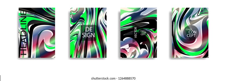 The abstract texture of brightly colored liquid paint. vector cover book with marble color on eps 10