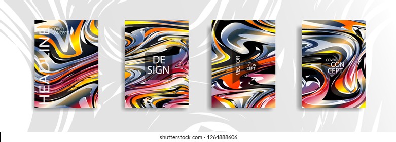 The abstract texture of brightly colored liquid paint. vector cover book with marble color on eps 10