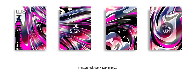 The abstract texture of brightly colored liquid paint. vector cover book with marble color on eps 10
