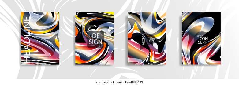 The abstract texture of brightly colored liquid paint. vector cover book with marble color on eps 10
