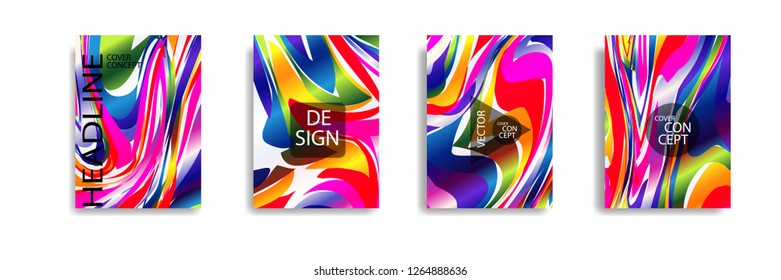 The abstract texture of brightly colored liquid paint. vector cover book with marble color on eps 10