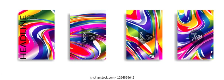 The abstract texture of brightly colored liquid paint. vector cover book with marble color on eps 10
