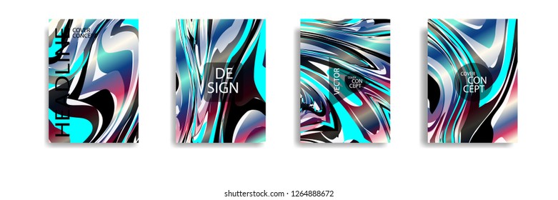 The abstract texture of brightly colored liquid paint. vector cover book with marble color on eps 10