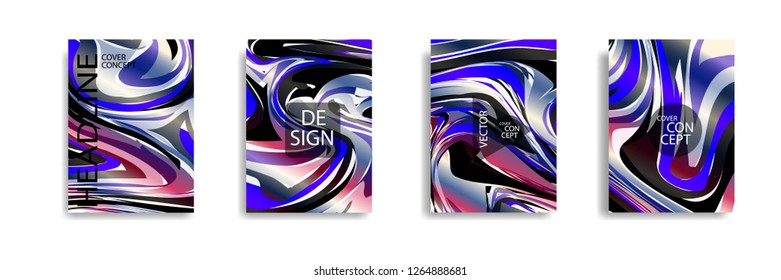 The abstract texture of brightly colored liquid paint. vector cover book with marble color on eps 10