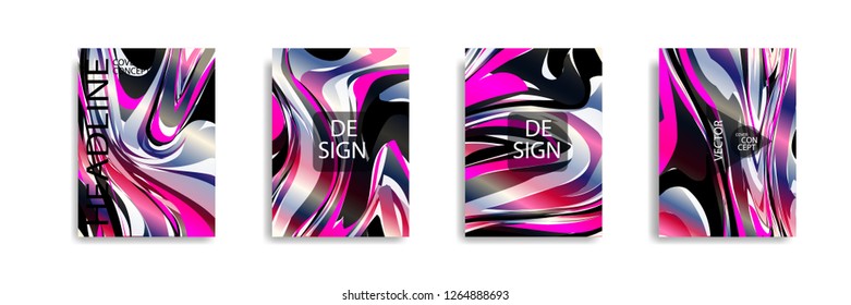 The abstract texture of brightly colored liquid paint. vector cover book with marble color on eps 10