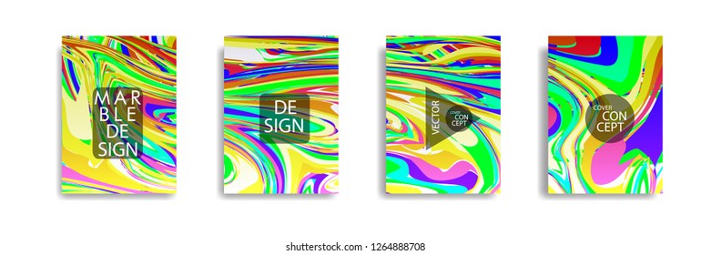 The abstract texture of brightly colored liquid paint. vector cover book with marble color on eps 10