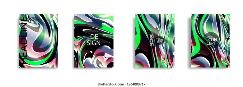 The abstract texture of brightly colored liquid paint. vector cover book with marble color on eps 10