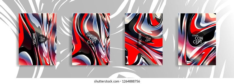 The abstract texture of brightly colored liquid paint. vector cover book with marble color on eps 10