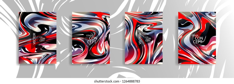 The abstract texture of brightly colored liquid paint. vector cover book with marble color on eps 10